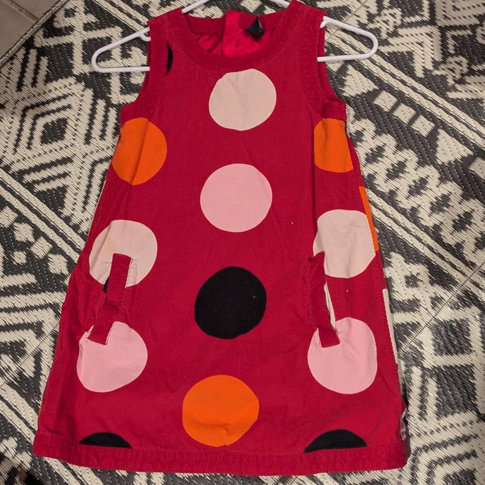 Girl's Size 8 Hot Pink Corduroy Polka Dot Dress